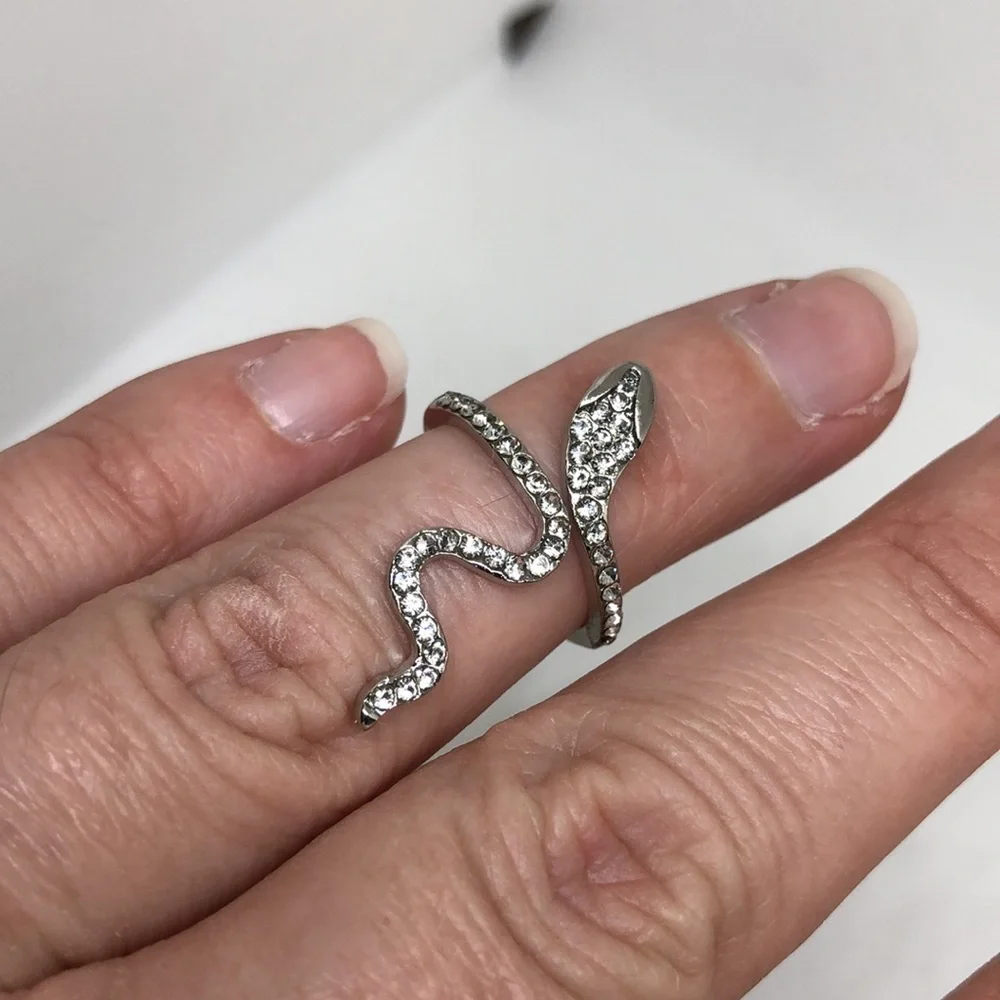 3/$25 Shimmering Sparkling Open Snake Ring Size OS